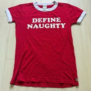 3/$10 VS Pink Define Naughty Red White Christmas Shirt